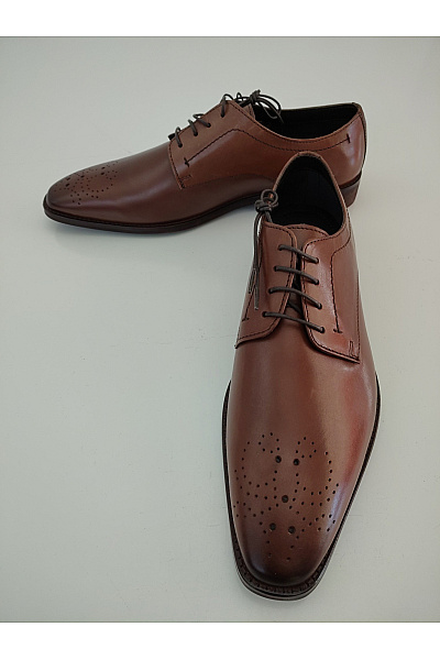 Pánské hnědé šněrovací společenské polobotky Velikost 43 | Unimoda | obrázek 3