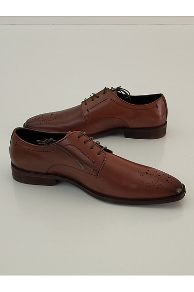 Pánské hnědé šněrovací společenské polobotky Velikost 43 | Unimoda | obrázek 4