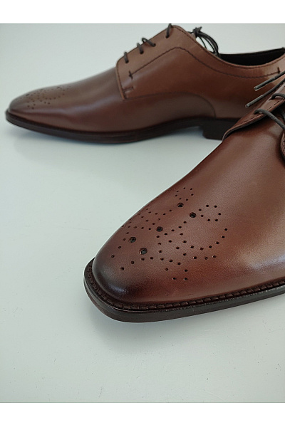 Pánské hnědé šněrovací společenské polobotky Velikost 43 | Unimoda | obrázek 5