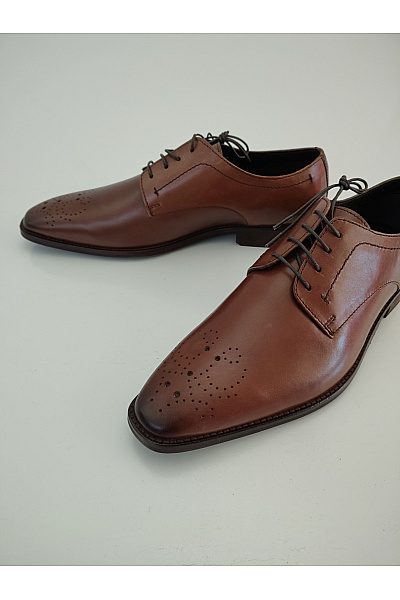 Pánské hnědé šněrovací společenské polobotky Velikost 43 | Unimoda | obrázek 6