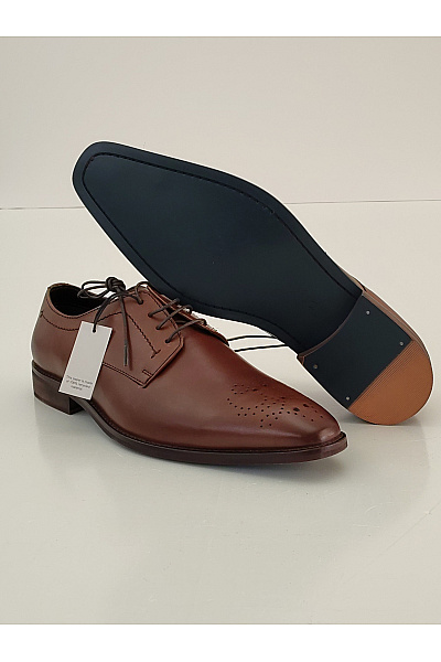 Pánské hnědé šněrovací společenské polobotky Velikost 43 | Unimoda | obrázek 9