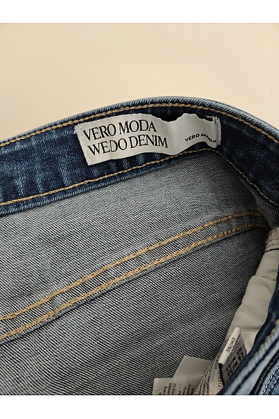 VERO MODA Dámské modré bavlněné skinny džíny s vysokým pasem Vel. M/32 | VERO MODA | obrázek 6