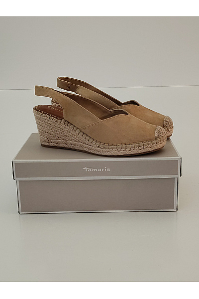 TAMARIS Dámské béžové espadrilky na klínku s volnou patou Velikost 39 | TAMARIS | obrázek 10