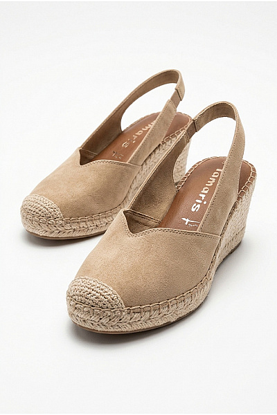 TAMARIS Dámské Béžové Espadrilky Na Klínku S Volnou Patou Velikost 39