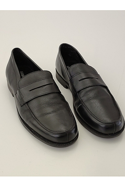 Pánské černé kožené mokasíny elegantní vycházkové nazouvací Velikost EU 46 | Unimoda | obrázek 2