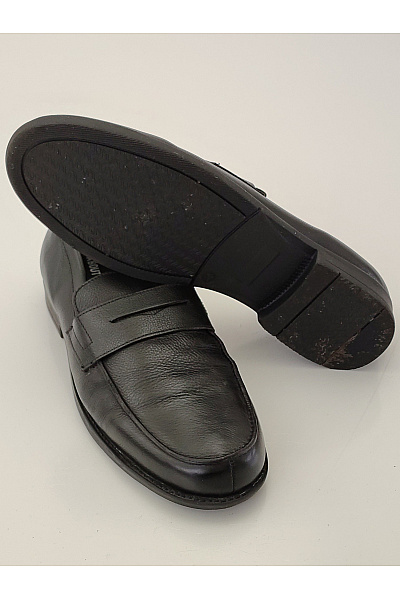 Pánské černé kožené mokasíny elegantní vycházkové nazouvací Velikost EU 46 | Unimoda | obrázek 3