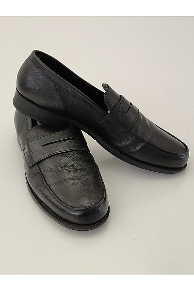 Pánské černé kožené mokasíny elegantní vycházkové nazouvací Velikost EU 46 | Unimoda | obrázek 5