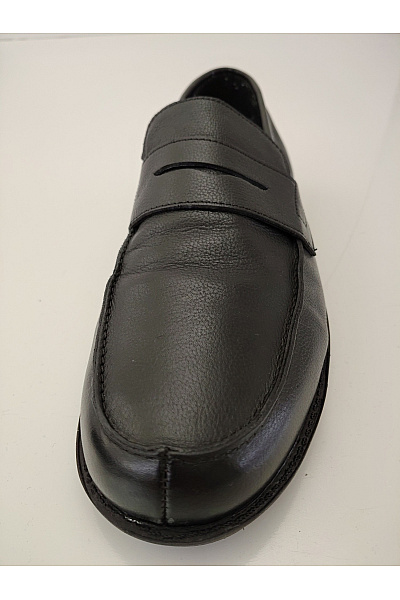 Pánské černé kožené mokasíny elegantní vycházkové nazouvací Velikost EU 46 | Unimoda | obrázek 6