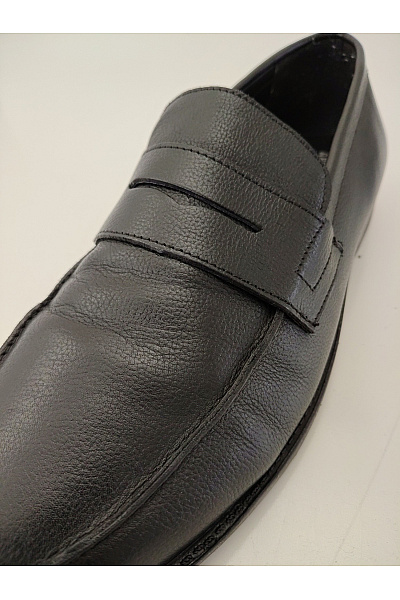 Pánské černé kožené mokasíny elegantní vycházkové nazouvací Velikost EU 46 | Unimoda | obrázek 7