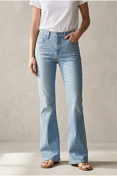 LEVIS Dámské Modré Bavlněné Zvonové Džíny S Vysokým Pasem Vel. US 28 X 32