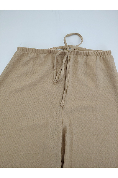 Béžové dámské letní kalhoty Palazzo s širokými nohavicemi Velikost EU 34 | Unimoda | obrázek 4