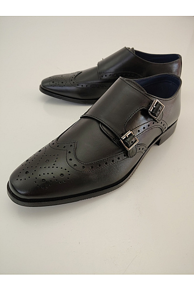 Pánské černé společenské polobotky s přezkou Vel. 41 | Unimoda | obrázek 3