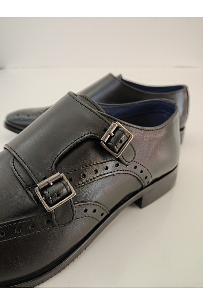 Pánské černé společenské polobotky s přezkou Vel. 41 | Unimoda | obrázek 5