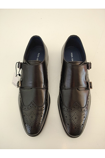 Pánské černé společenské polobotky s přezkou Vel. 41 | Unimoda | obrázek 7