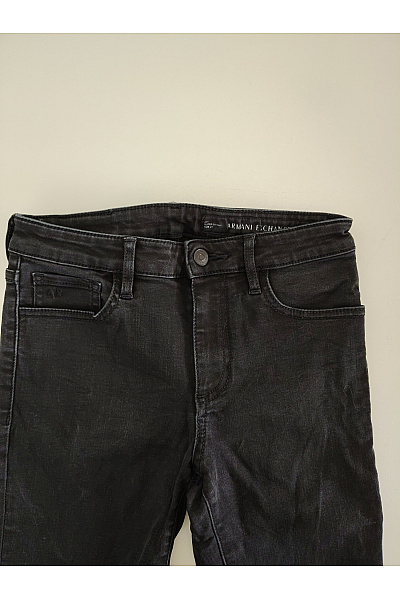 ARMANI Dámské černé bavlněné skinny džíny s vysokým pasem Velikost 27 | ARMANI | obrázek 5