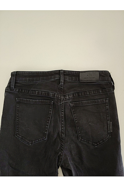 ARMANI Dámské černé bavlněné skinny džíny s vysokým pasem Velikost 27 | ARMANI | obrázek 8