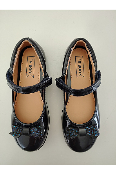 Dětské černé lakované baleríny Mary Jane s mašlí Vel. 32 | Unimoda | obrázek 5