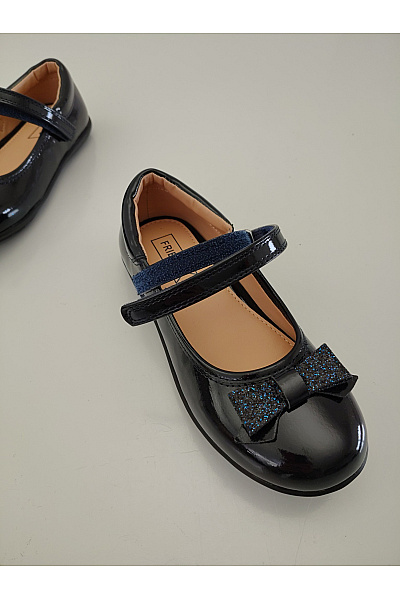 Dětské černé lakované baleríny Mary Jane s mašlí Vel. 32 | Unimoda | obrázek 7