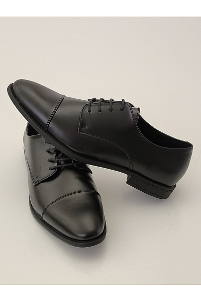 Pánské černé společenské šněrovací polobotky s kulatou špičkou Velikost EU 44 | Unimoda | obrázek 4