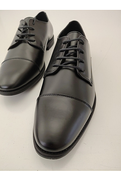 Pánské černé společenské šněrovací polobotky s kulatou špičkou Velikost EU 44 | Unimoda | obrázek 6