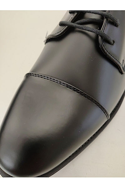 Pánské černé společenské šněrovací polobotky s kulatou špičkou Velikost EU 44 | Unimoda | obrázek 7