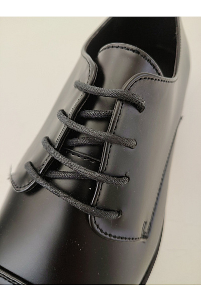 Pánské černé společenské šněrovací polobotky s kulatou špičkou Velikost EU 44 | Unimoda | obrázek 8