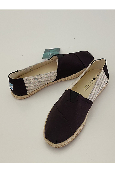 TOMS Pánské černo-bílé pruhované espadrilky slip-on letní volnočasové Vel. EU 43,5 | TOMS | obrázek 5