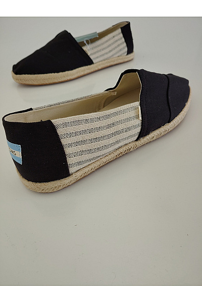 TOMS Pánské černo-bílé pruhované espadrilky slip-on letní volnočasové Vel. EU 43,5 | TOMS | obrázek 8