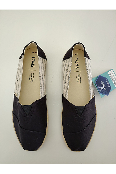 TOMS Pánské černo-bílé pruhované espadrilky slip-on letní volnočasové Vel. EU 43,5 | TOMS | obrázek 11