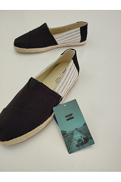 TOMS Pánské černo-bílé pruhované espadrilky slip-on letní volnočasové Vel. EU 43,5 | TOMS | obrázek 12