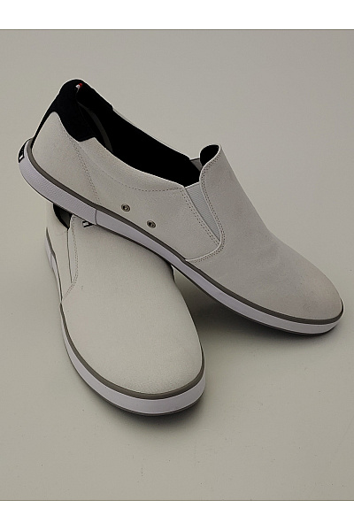 TOMMY HILFIGER Pánské tenisky Canvas Slip-On Trainers Bílé Modré Velikost EU 48 | TOMMY HILFIGER | obrázek 5