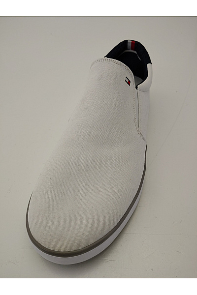 TOMMY HILFIGER Pánské tenisky Canvas Slip-On Trainers Bílé Modré Velikost EU 48 | TOMMY HILFIGER | obrázek 6