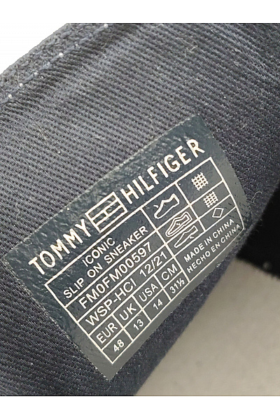 TOMMY HILFIGER Pánské tenisky Canvas Slip-On Trainers Bílé Modré Velikost EU 48 | TOMMY HILFIGER | obrázek 11