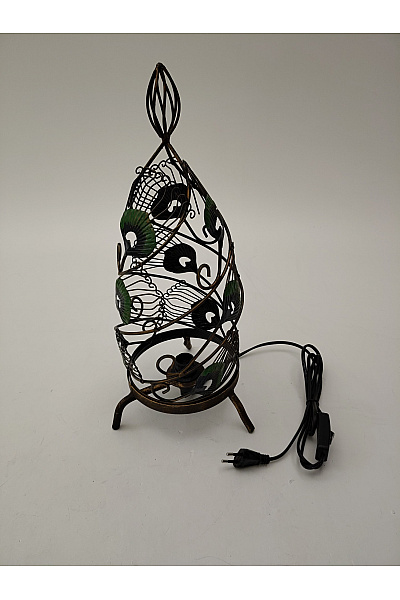 Dekorativní stolní lampa páví vzor hnědá | Unimoda | obrázek 2