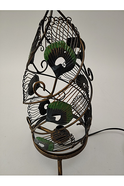 Dekorativní stolní lampa páví vzor hnědá | Unimoda | obrázek 3