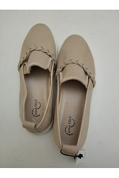 Dámské tenisky plátěné slip-on s pleteným detailem Béžové Velikost EU 39 | Unimoda | obrázek 7