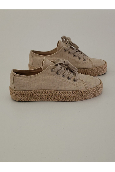 Dámské béžové espadrilky na platformě šněrovací Vel. EU 39 | Unimoda | obrázek 2