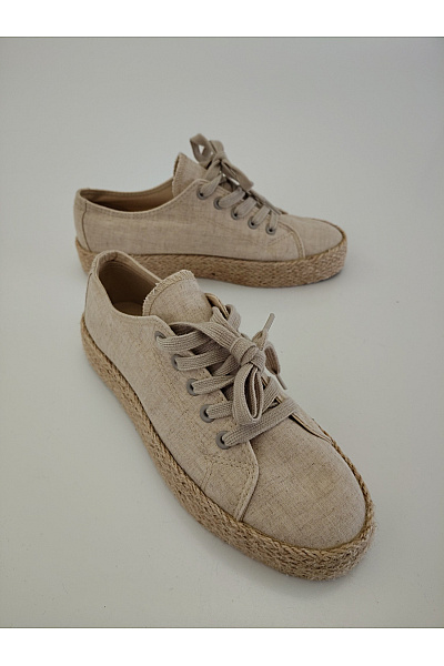 Dámské béžové espadrilky na platformě šněrovací Vel. EU 39 | Unimoda | obrázek 3