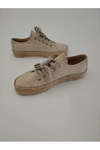 Dámské béžové espadrilky na platformě šněrovací Vel. EU 39 | Unimoda | obrázek 4