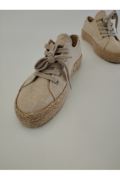 Dámské béžové espadrilky na platformě šněrovací Vel. EU 39 | Unimoda | obrázek 6