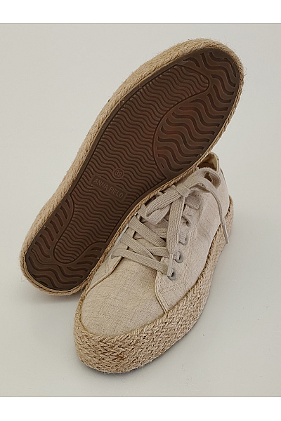 Dámské béžové espadrilky na platformě šněrovací Vel. EU 39 | Unimoda | obrázek 8