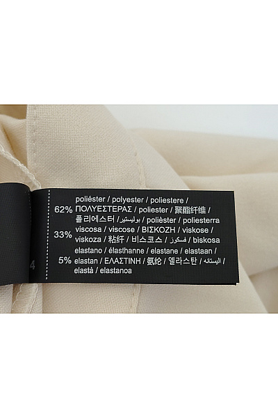 PULL&BEAR Dámské béžové elegantní kalhoty s vysokým pasem a puky Vel. EU 44 | PULL&BEAR | obrázek 7
