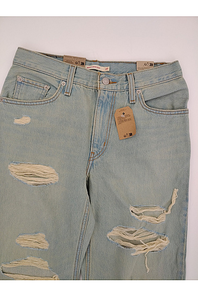 LEVIS Dámské modré bavlněné džíny s dírami wide leg Velikost US 27 | LEVIS | obrázek 4