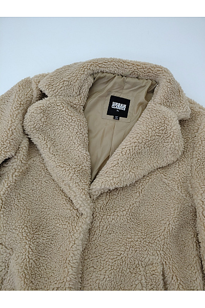 URBAN CLASSICS Béžový dámský teddy kabát oversized Vel. XL | URBAN CLASSICS | obrázek 4