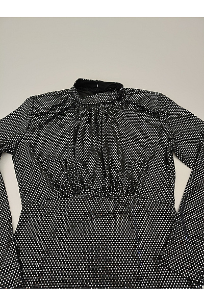 VERO MODA Černé třpytivé flitrové mini šaty s dlouhým rukávem a stojáčkem Vel. EU M | VERO MODA | obrázek 4