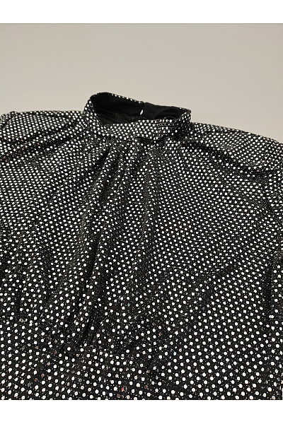 VERO MODA Černé třpytivé flitrové mini šaty s dlouhým rukávem a stojáčkem Vel. EU M | VERO MODA | obrázek 5