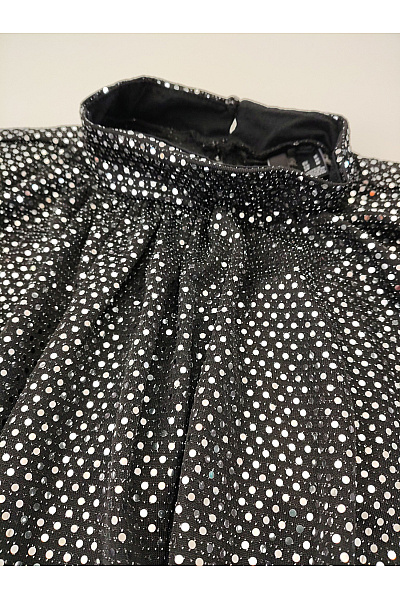VERO MODA Černé třpytivé flitrové mini šaty s dlouhým rukávem a stojáčkem Vel. EU M | VERO MODA | obrázek 7