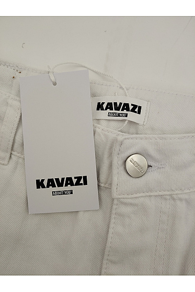 KAVAT Bílé bavlněné džíny s vysokým pasem a širokými nohavicemi | KAVAT | obrázek 5