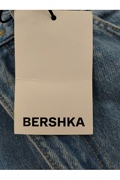 Bershka Dámské modré bavlněné džíny s vysokým pasem wide leg Vel. EU 40 | Bershka | obrázek 4
