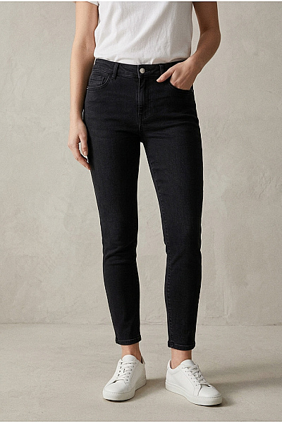 ONLY Dámské černé Bavlněné Skinny Džíny S Vysokým Pasem Velikost US 29/30